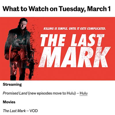 What to Watch on Tuesday, March 1
